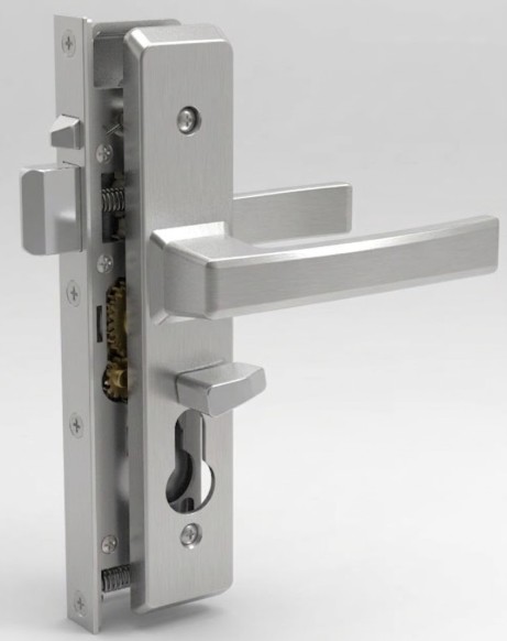 CommandeX Square Style Hinged Security Door Lock, Silver, Internal Snib, No Cylinder Sell Qty 1 = Box of 10