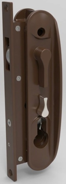 CommandeX Round Style Sliding Security Door Lock, Brown, Internal Snib, No Cylinder Sell Qty 1 = Box of 10