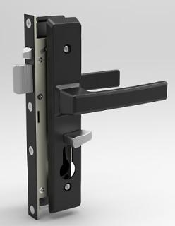 CommandeX Square Style Hinged Security Door Lock Black, Internal Snib, No Cylinder, Sell Qty 1 = Box of 10