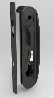 CommandeX Rounded Style Sliding Security Door Lock Black, Internal Snib, No Cylinder, Sell Qty 1 = Box of 10